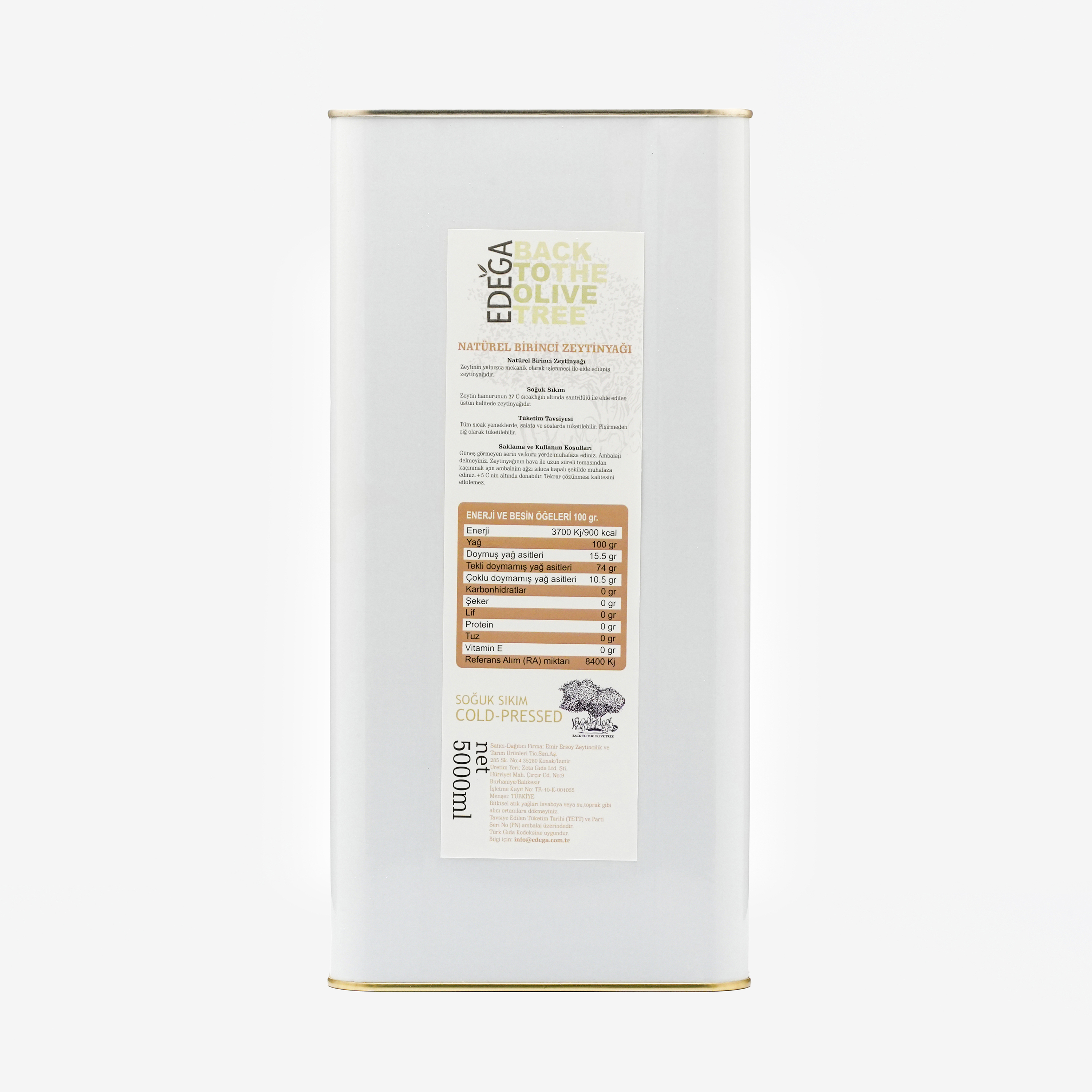 Natürel Birinci Zeytinyağı 10 Litre Teneke Ambalaj – Filtresiz