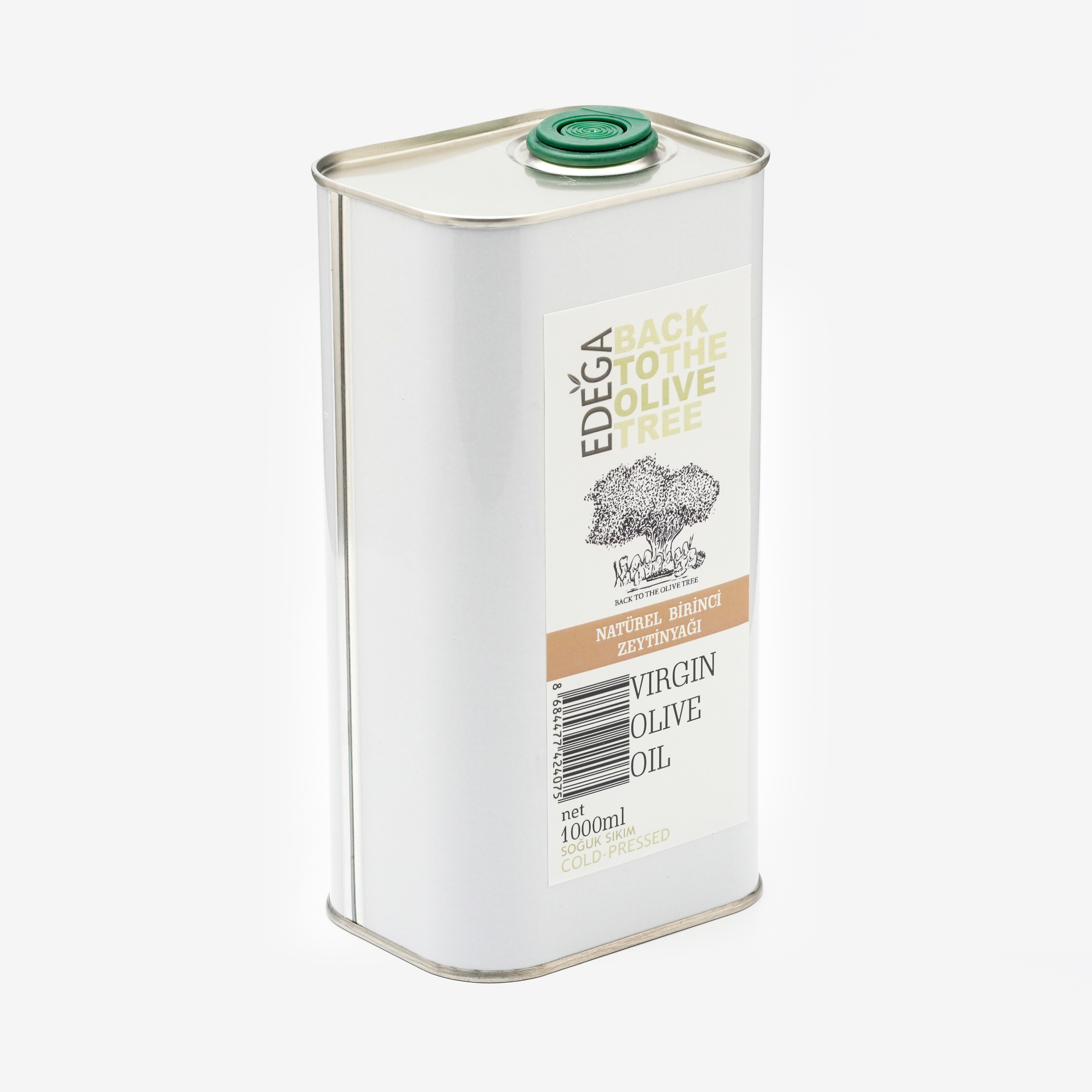 Natürel Birinci Zeytinyağı 1 Litre Teneke Ambalaj – Filtresiz