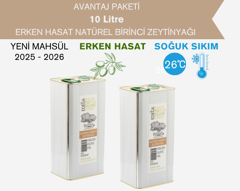 Natürel Birinci Zeytinyağı 10 Litre Teneke Ambalaj – Filtresiz