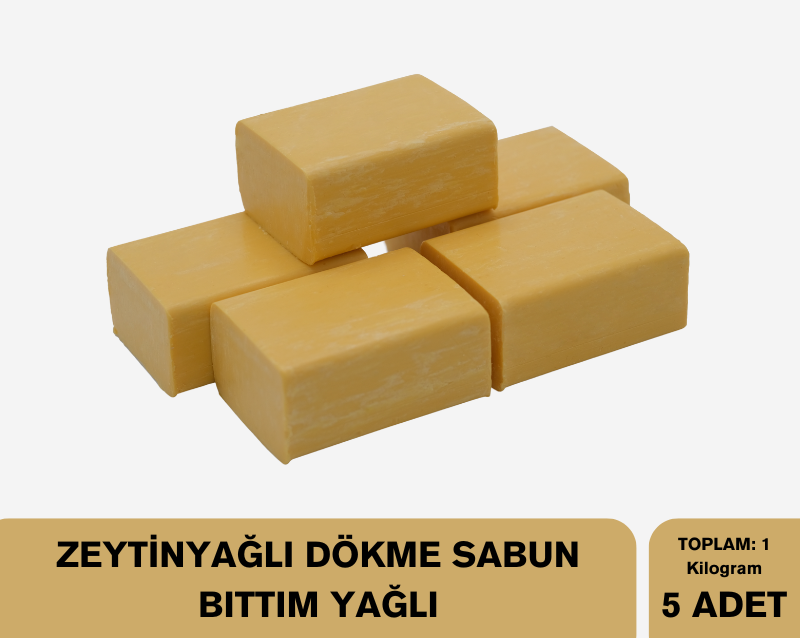 %100 Doğal Bıttımlı Zeytinyağı Sabunu - 5 Adet
