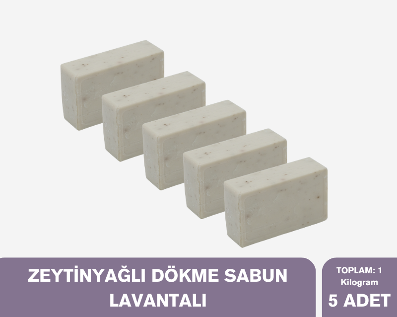 %100 Doğal Geleneksel Lavantalı Zeytinyağı Sabunu - 5 Adet