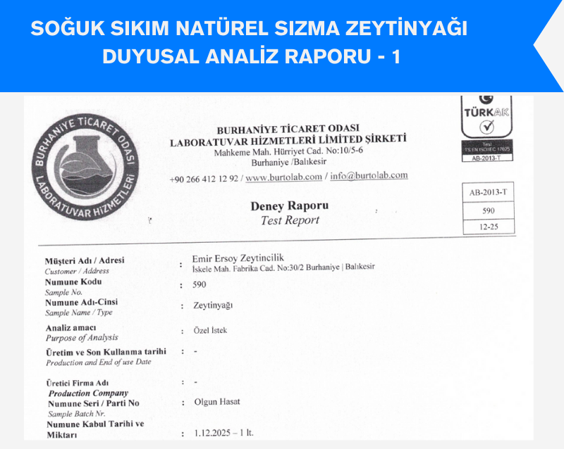 Soğuk Sıkım Natürel Sızma Zeytinyağı 4 Adet 5 Litre Teneke Ambalaj (Filtreli)